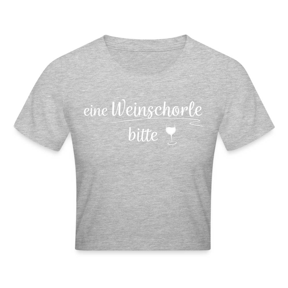 eine Weinschorle bitte - Crop T-Shirt - Grau meliert