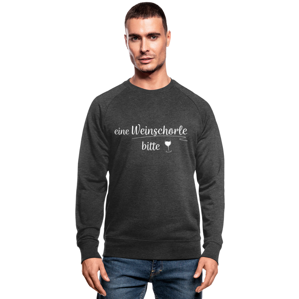 eine Weinschorle bitte - Männer Bio-Sweatshirt - Dunkelgrau meliert