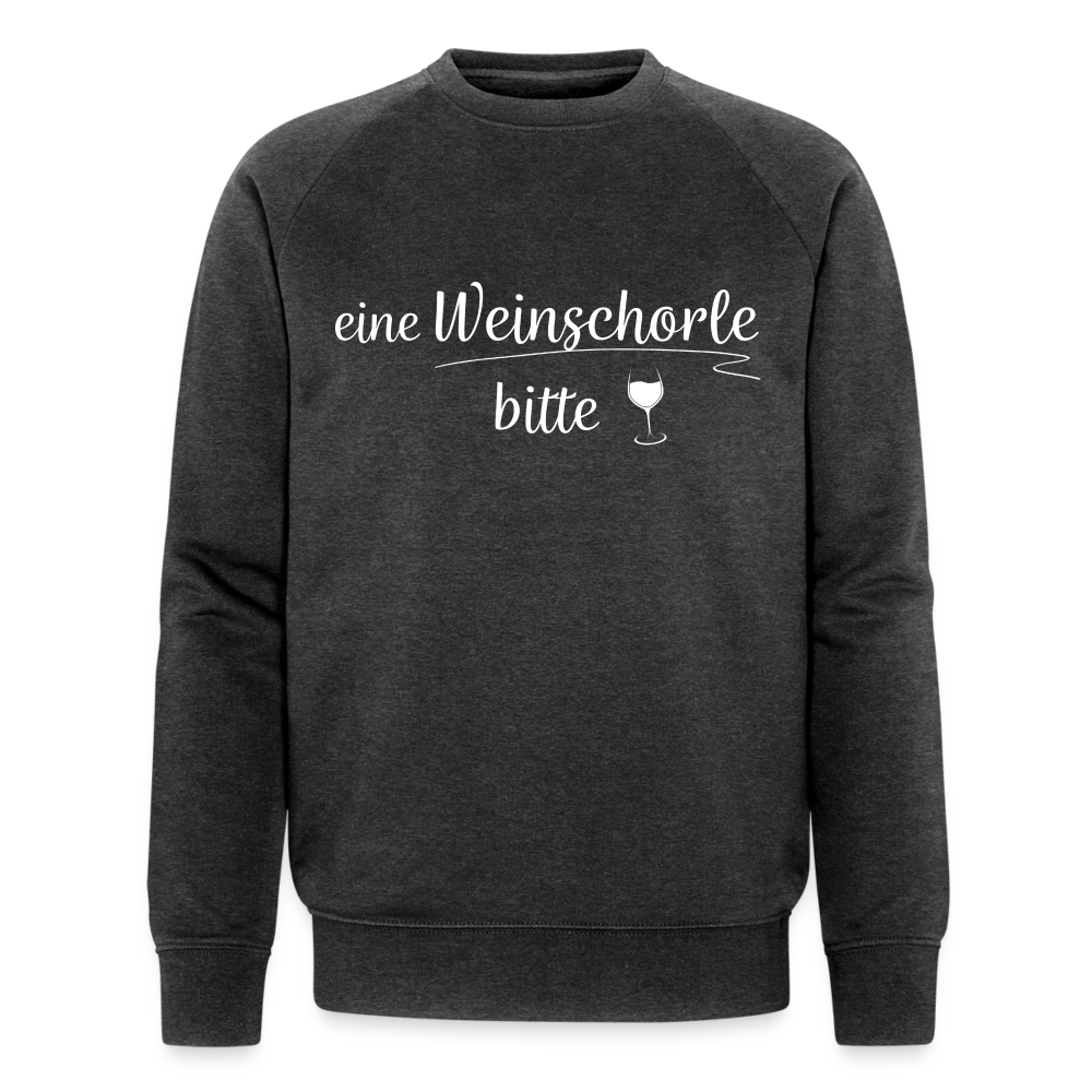 eine Weinschorle bitte - Männer Bio-Sweatshirt - Dunkelgrau meliert