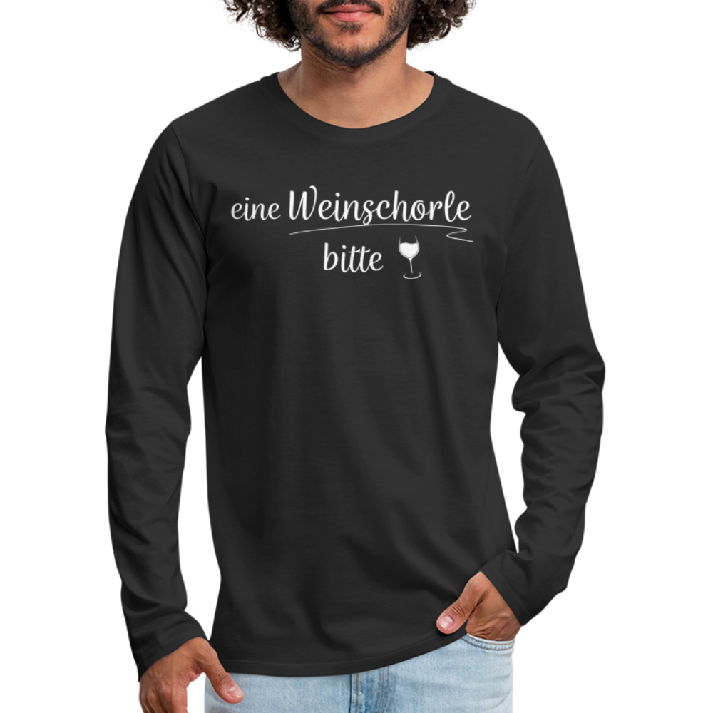 eine Weinschorle bitte - Männer Langarmshirt - Schwarz