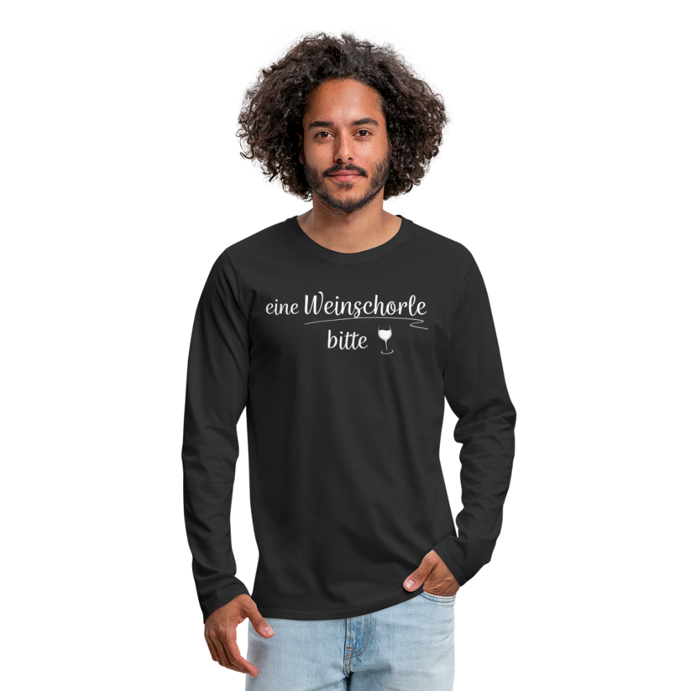 eine Weinschorle bitte - Männer Langarmshirt - Schwarz