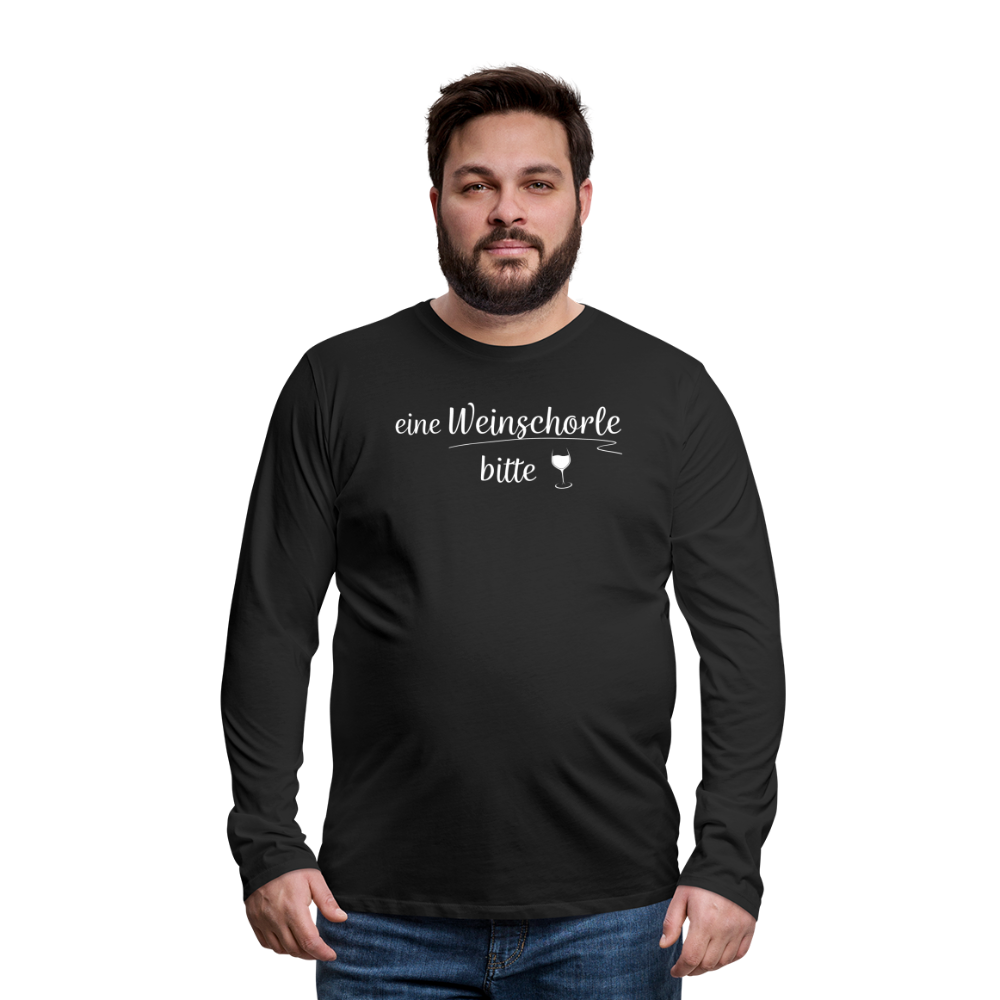 eine Weinschorle bitte - Männer Langarmshirt - Schwarz