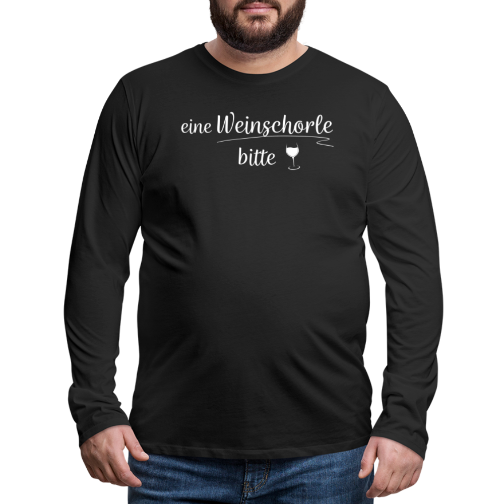 eine Weinschorle bitte - Männer Langarmshirt - Schwarz