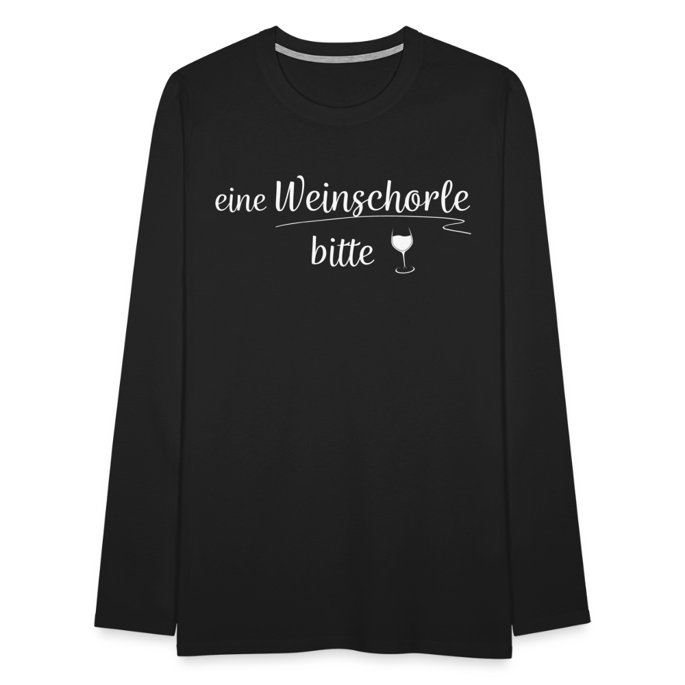 eine Weinschorle bitte - Männer Langarmshirt - Schwarz