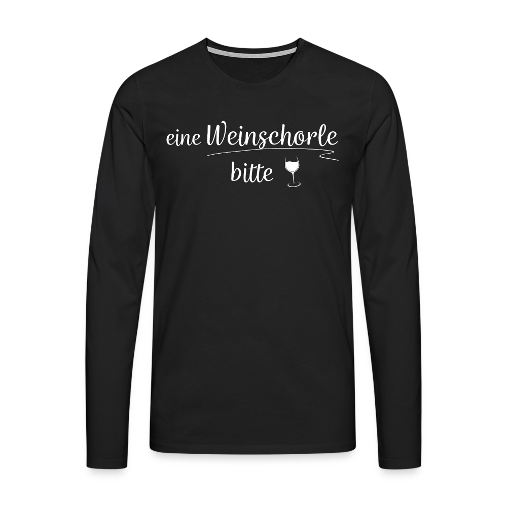 eine Weinschorle bitte - Männer Langarmshirt - Schwarz