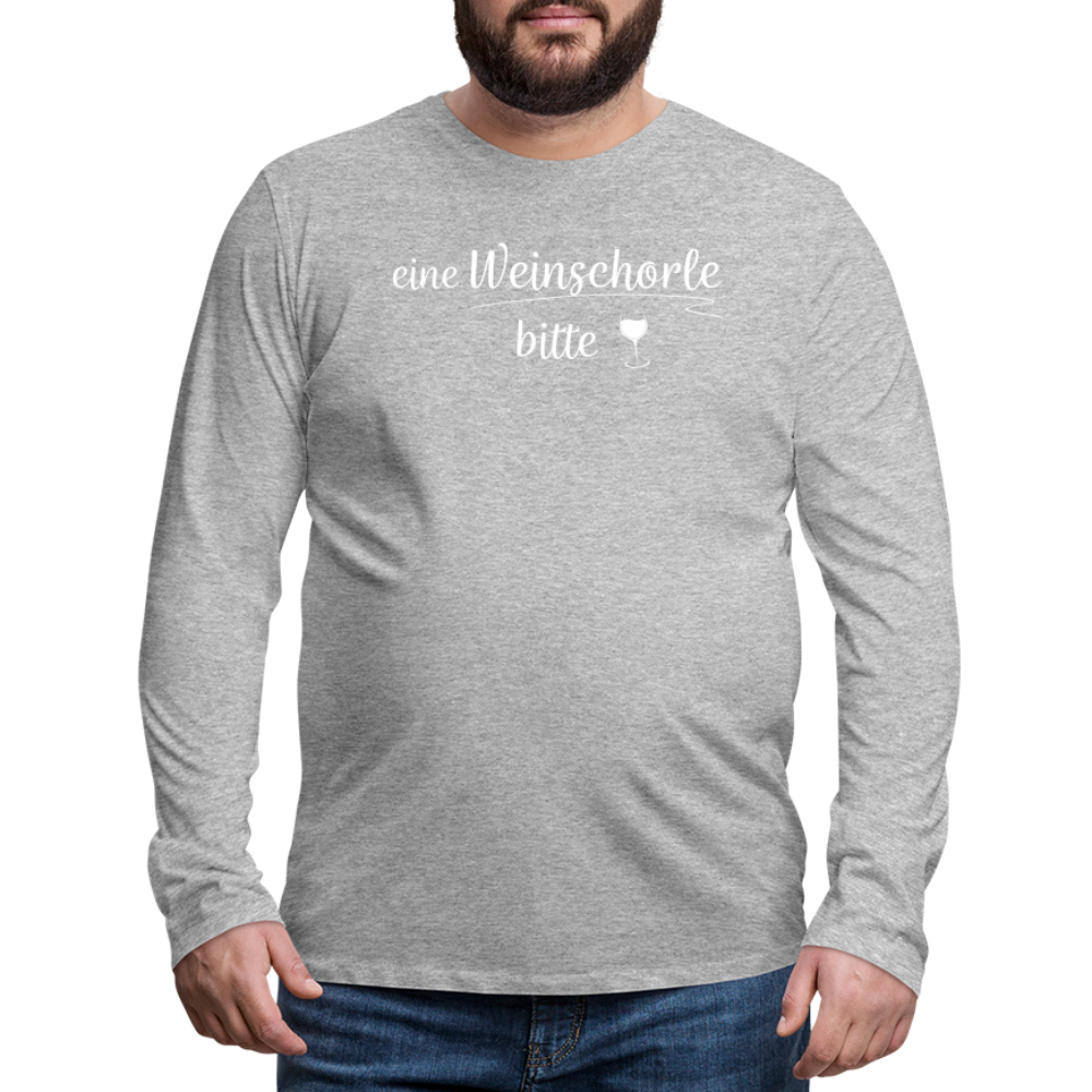 eine Weinschorle bitte - Männer Langarmshirt - Grau meliert