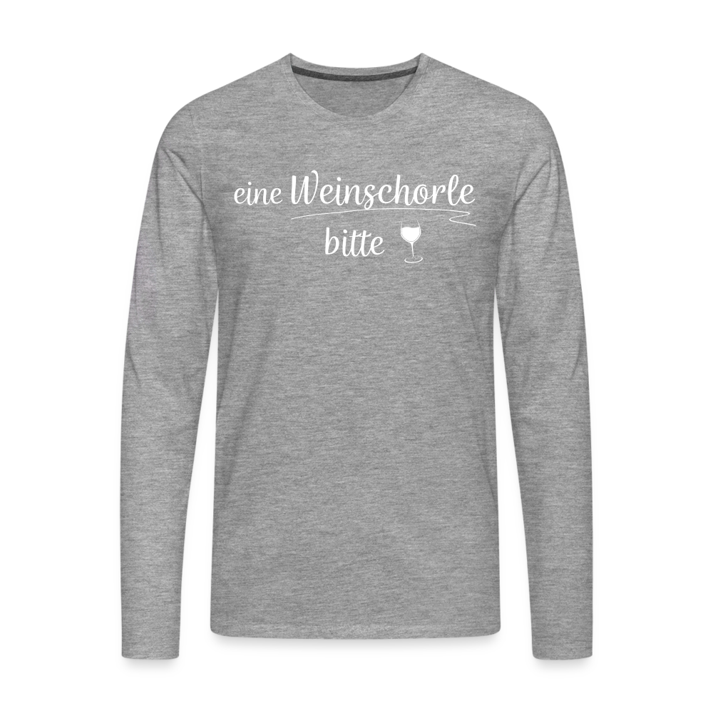 eine Weinschorle bitte - Männer Langarmshirt - Grau meliert