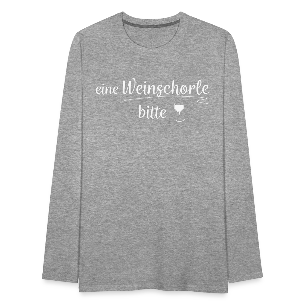 eine Weinschorle bitte - Männer Langarmshirt - Grau meliert