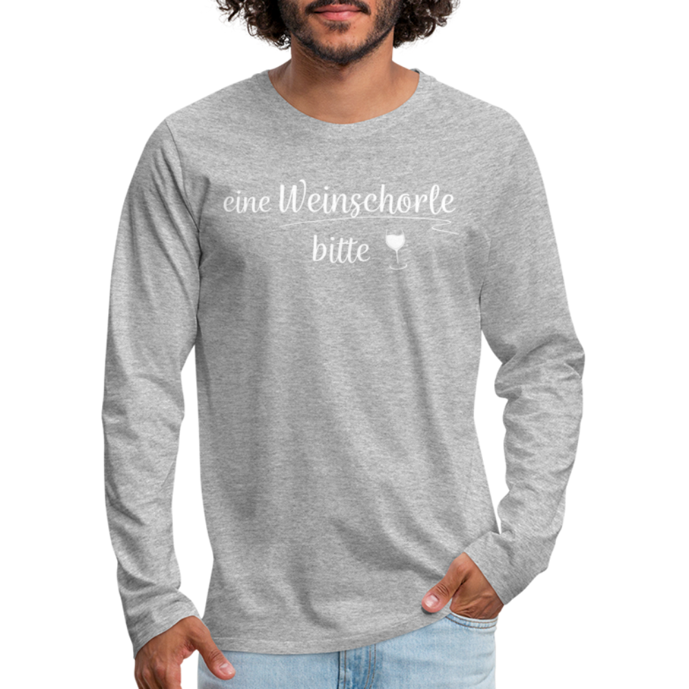 eine Weinschorle bitte - Männer Langarmshirt - Grau meliert