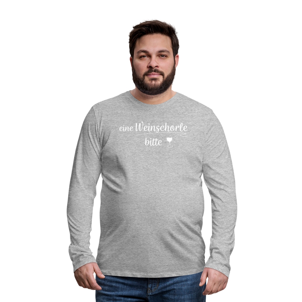 eine Weinschorle bitte - Männer Langarmshirt - Grau meliert