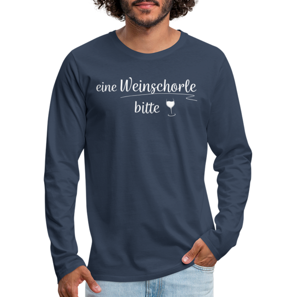 eine Weinschorle bitte - Männer Langarmshirt - Navy