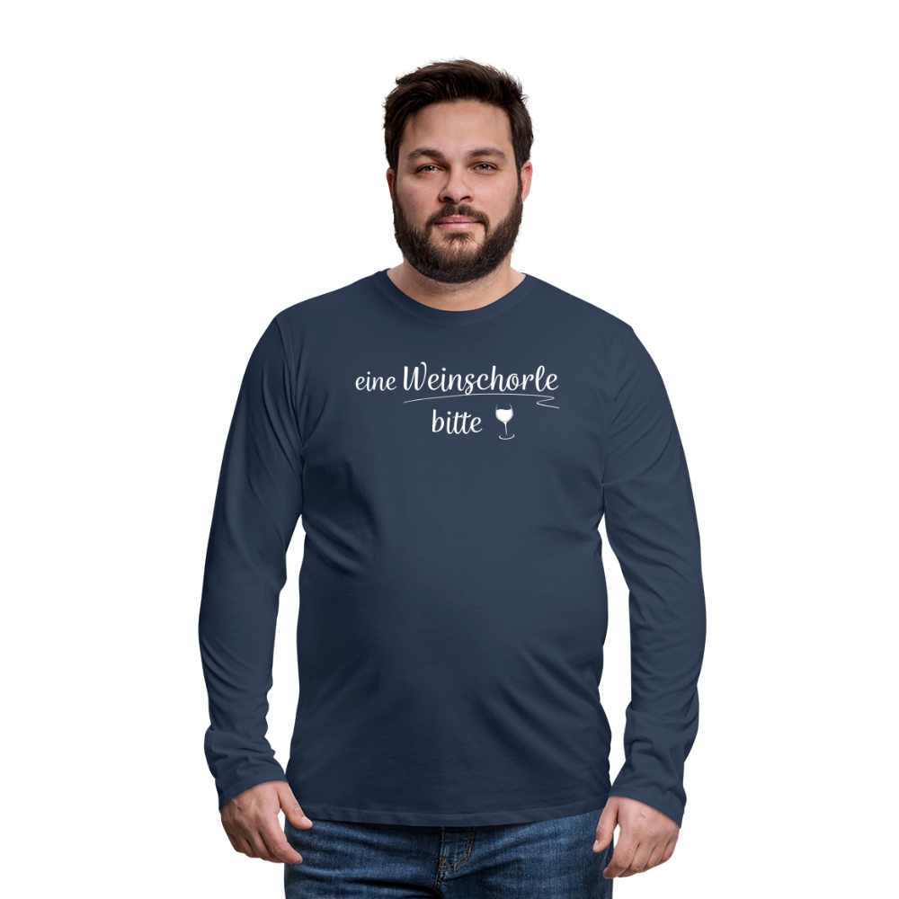 eine Weinschorle bitte - Männer Langarmshirt - Navy