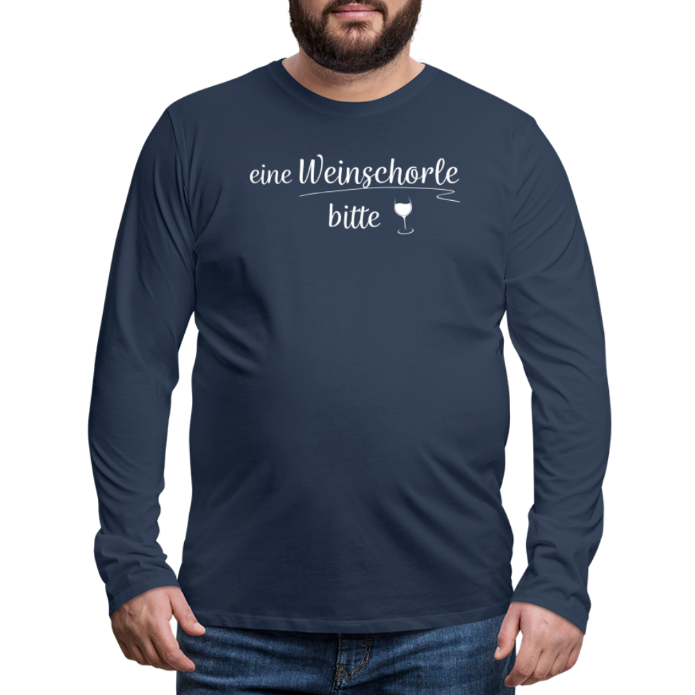 eine Weinschorle bitte - Männer Langarmshirt - Navy