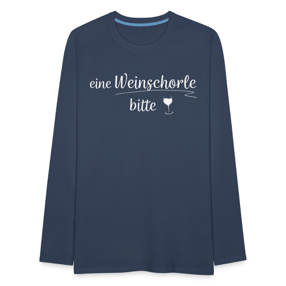 eine Weinschorle bitte - Männer Langarmshirt - Navy