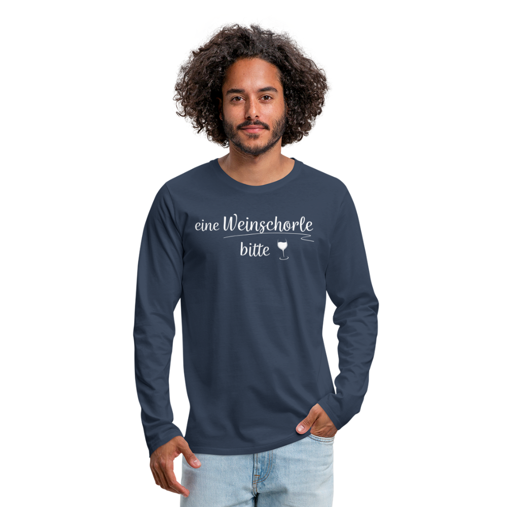 eine Weinschorle bitte - Männer Langarmshirt - Navy