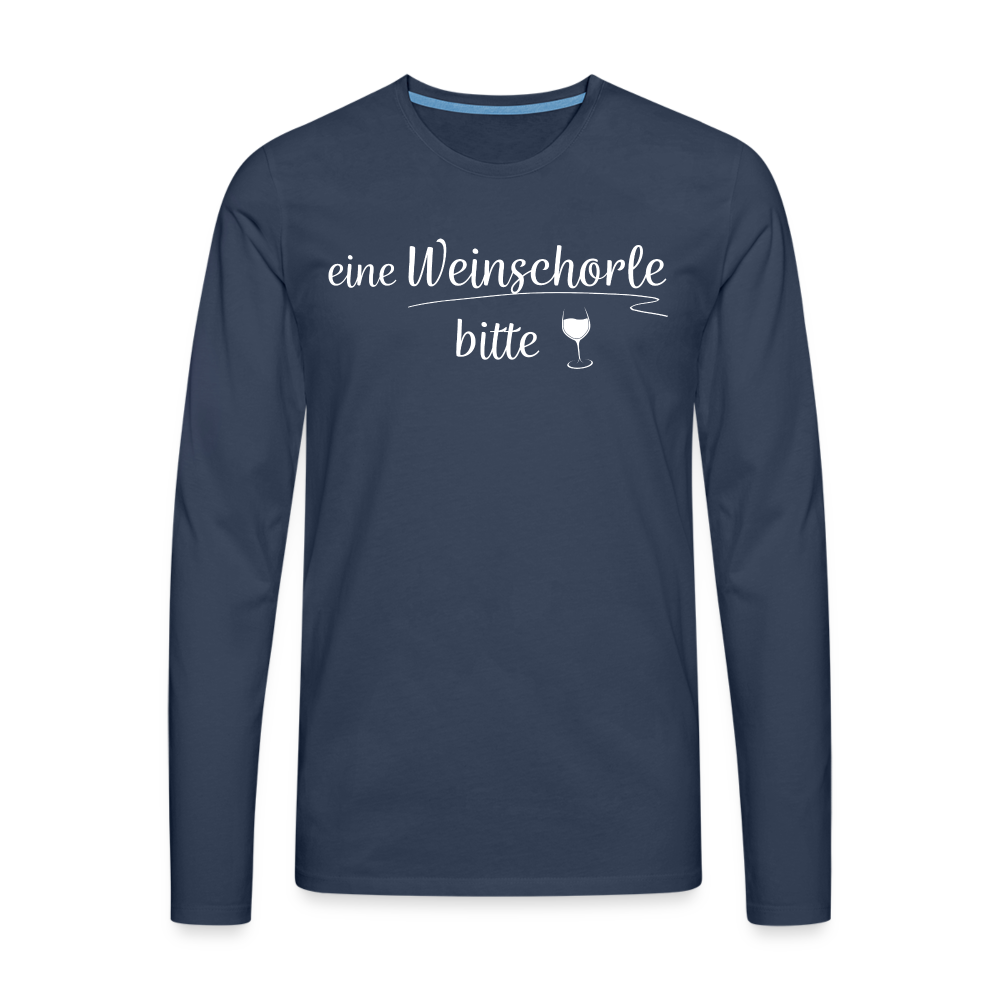 eine Weinschorle bitte - Männer Langarmshirt - Navy