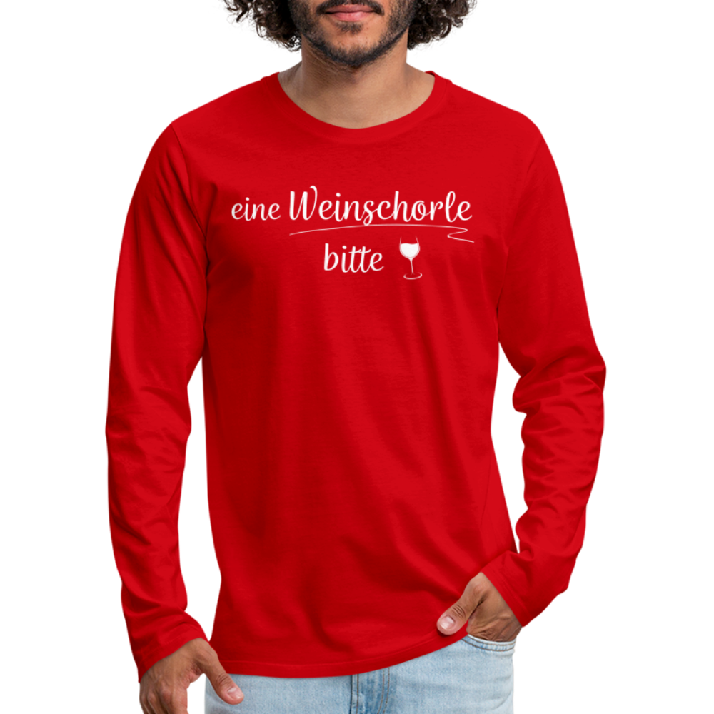 eine Weinschorle bitte - Männer Langarmshirt - Rot