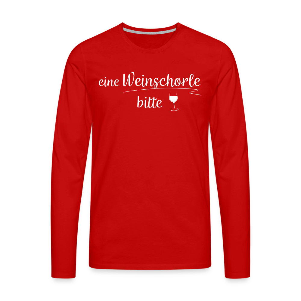 eine Weinschorle bitte - Männer Langarmshirt - Rot