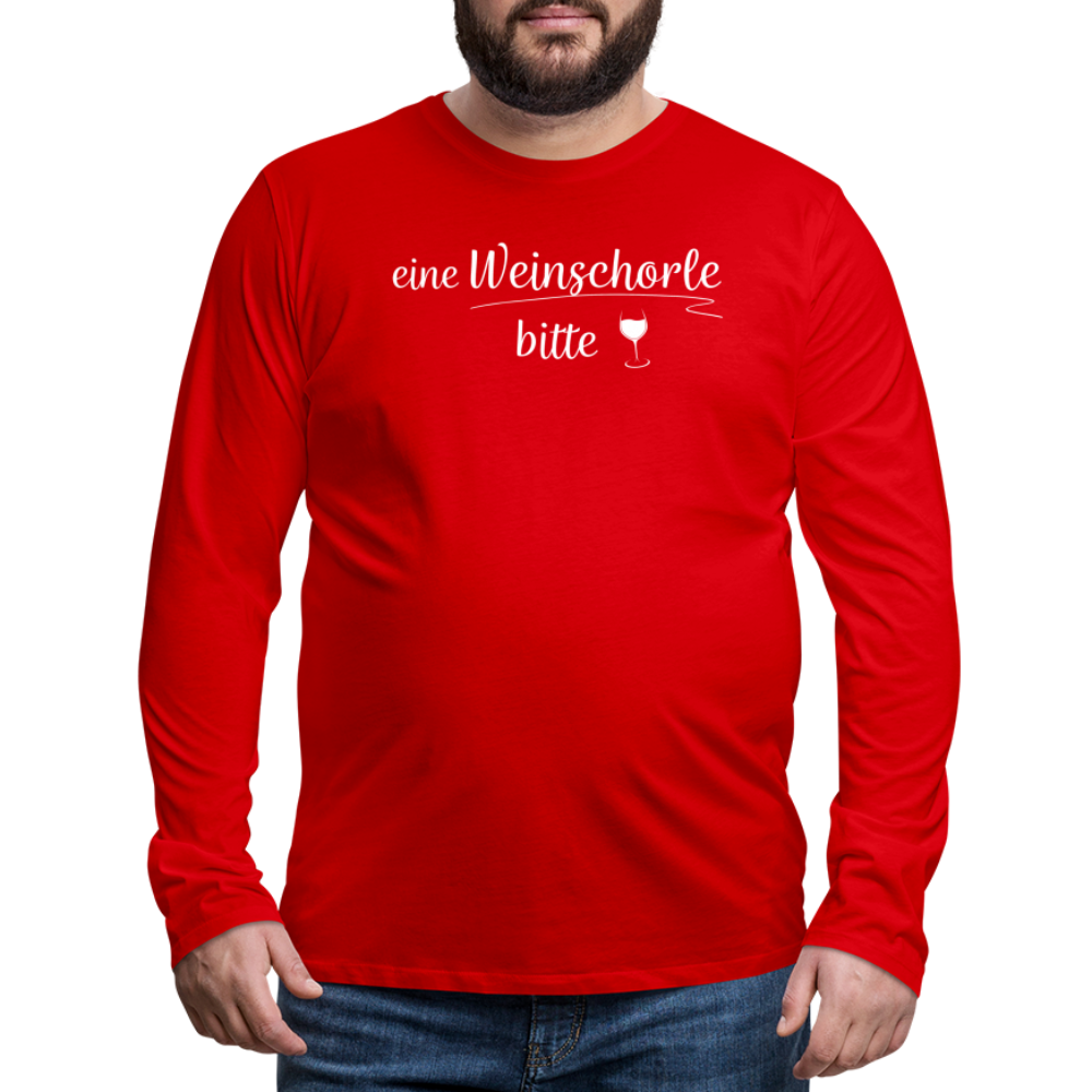 eine Weinschorle bitte - Männer Langarmshirt - Rot