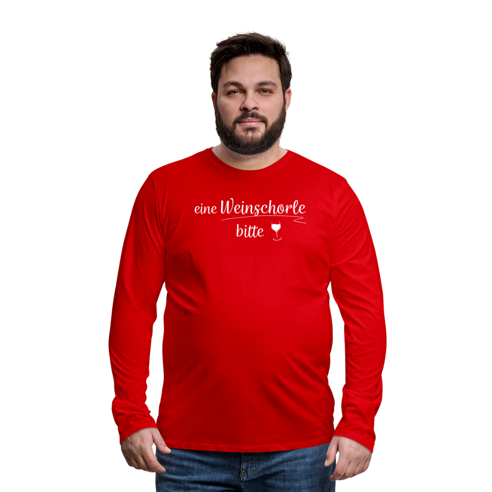 eine Weinschorle bitte - Männer Langarmshirt - Rot