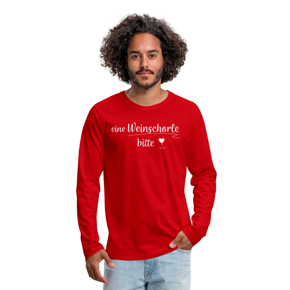 eine Weinschorle bitte - Männer Langarmshirt - Rot