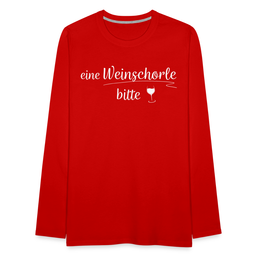 eine Weinschorle bitte - Männer Langarmshirt - Rot