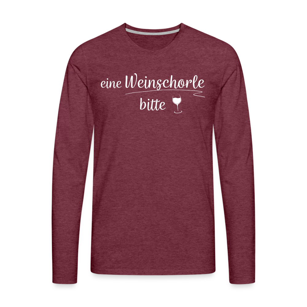 eine Weinschorle bitte - Männer Langarmshirt - Bordeauxrot meliert