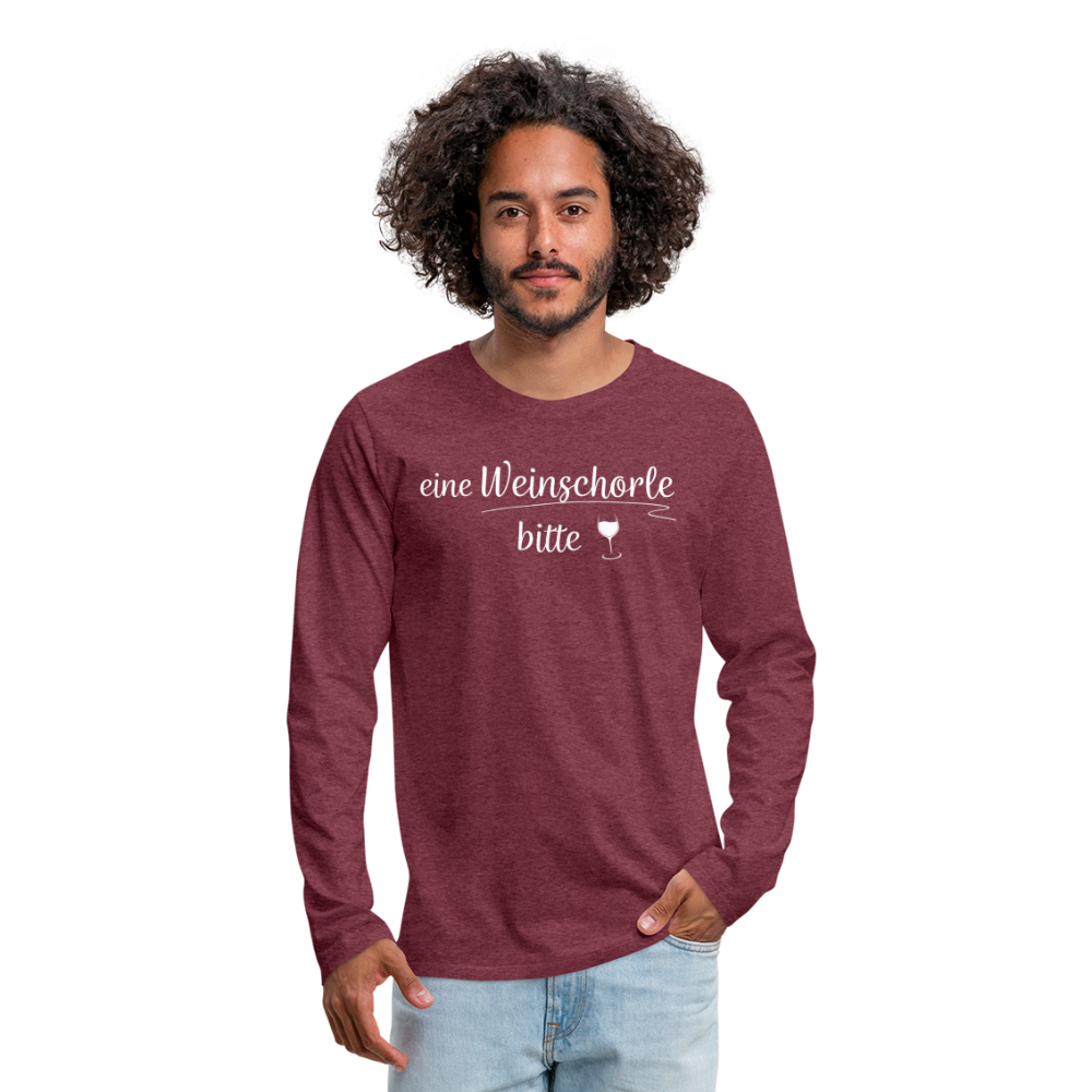 eine Weinschorle bitte - Männer Langarmshirt - Bordeauxrot meliert