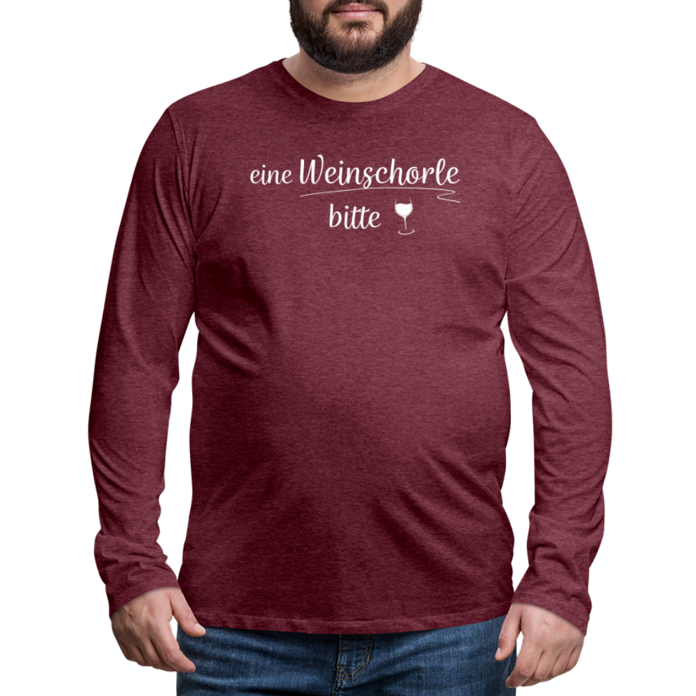 eine Weinschorle bitte - Männer Langarmshirt - Bordeauxrot meliert