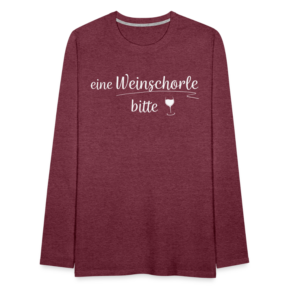 eine Weinschorle bitte - Männer Langarmshirt - Bordeauxrot meliert