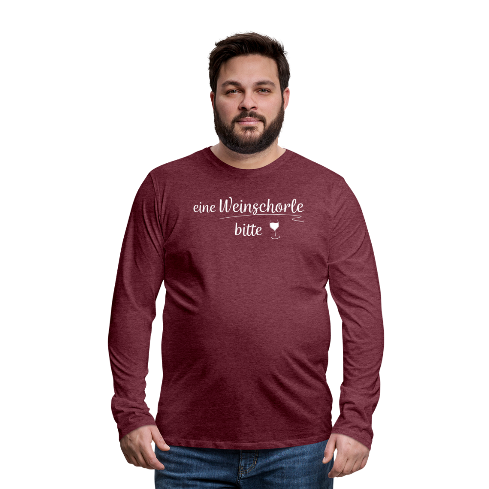 eine Weinschorle bitte - Männer Langarmshirt - Bordeauxrot meliert