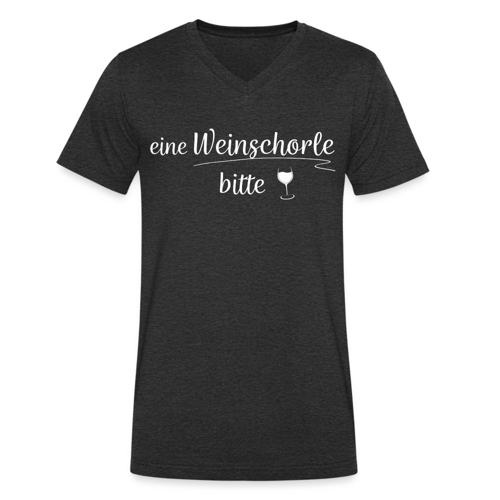 eine Weinschorle bitte - Männer T-Shirt mit V-Ausschnitt aus 100% Bio-Baumwolle - Anthrazit