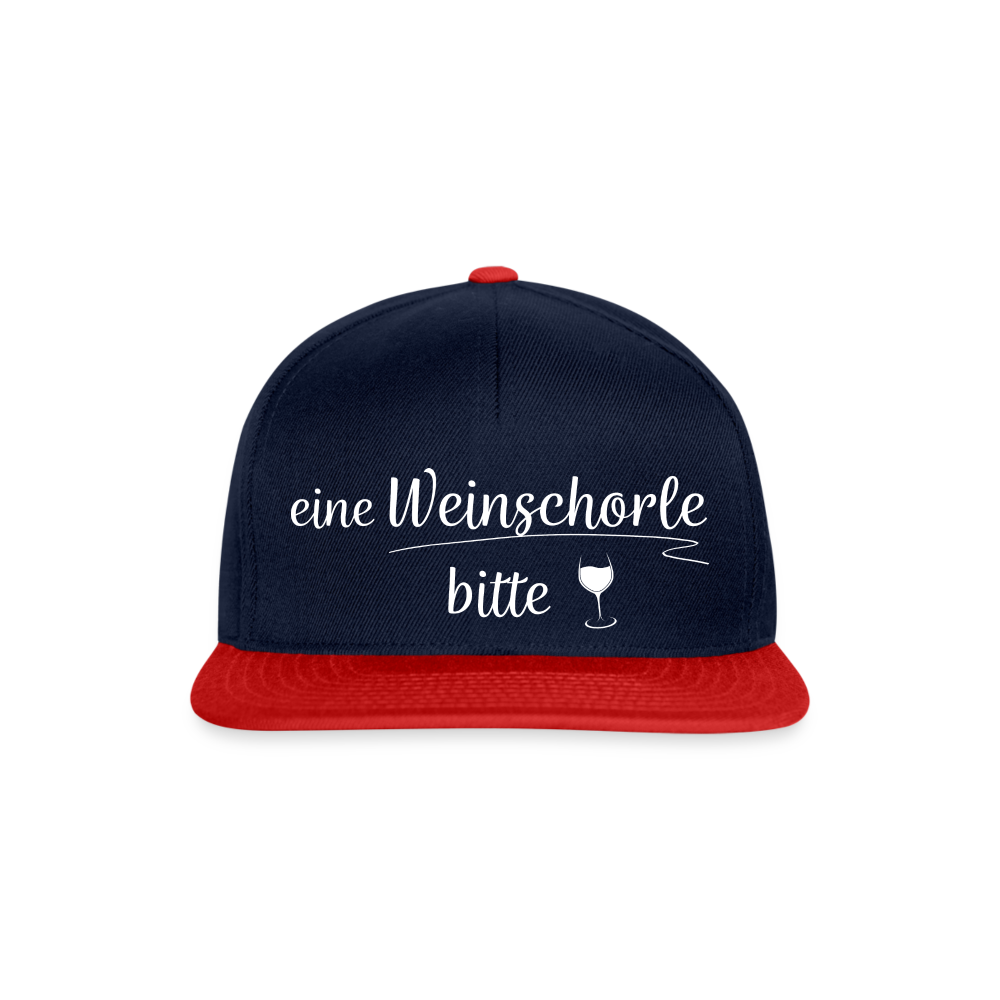 eine Weinschorle bitte - Snapback Cap - Navy/Rot