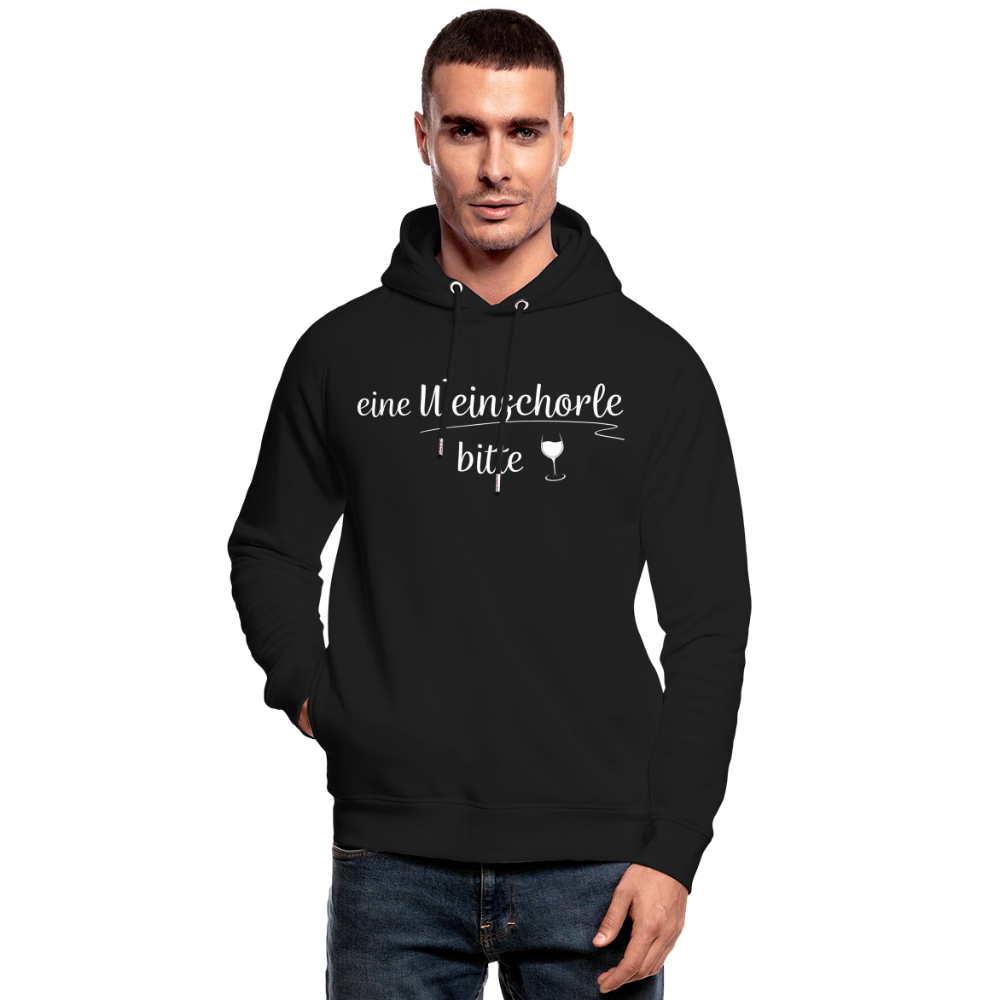 eine Weinschorle bitte - Unisex Bio-Hoodie - Schwarz