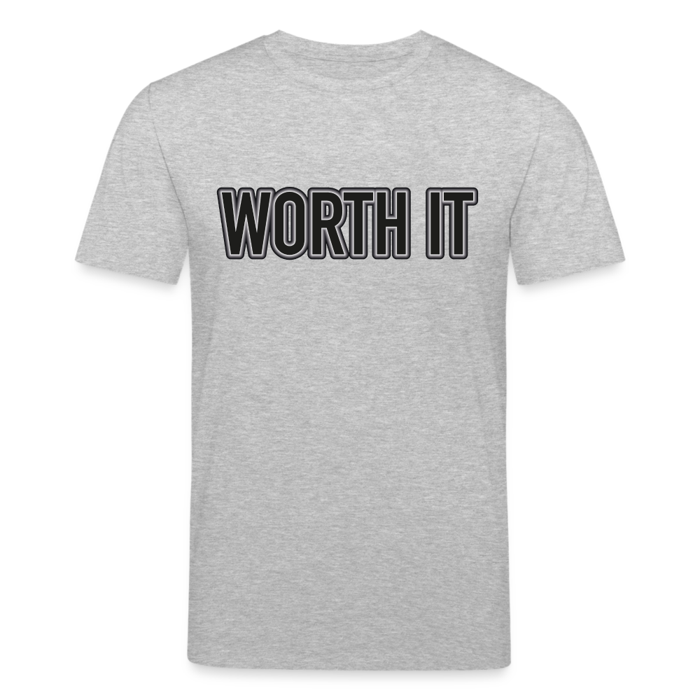 Worth it - Männer T-Shirt aus 100% Bio-Baumwolle - Grau meliert