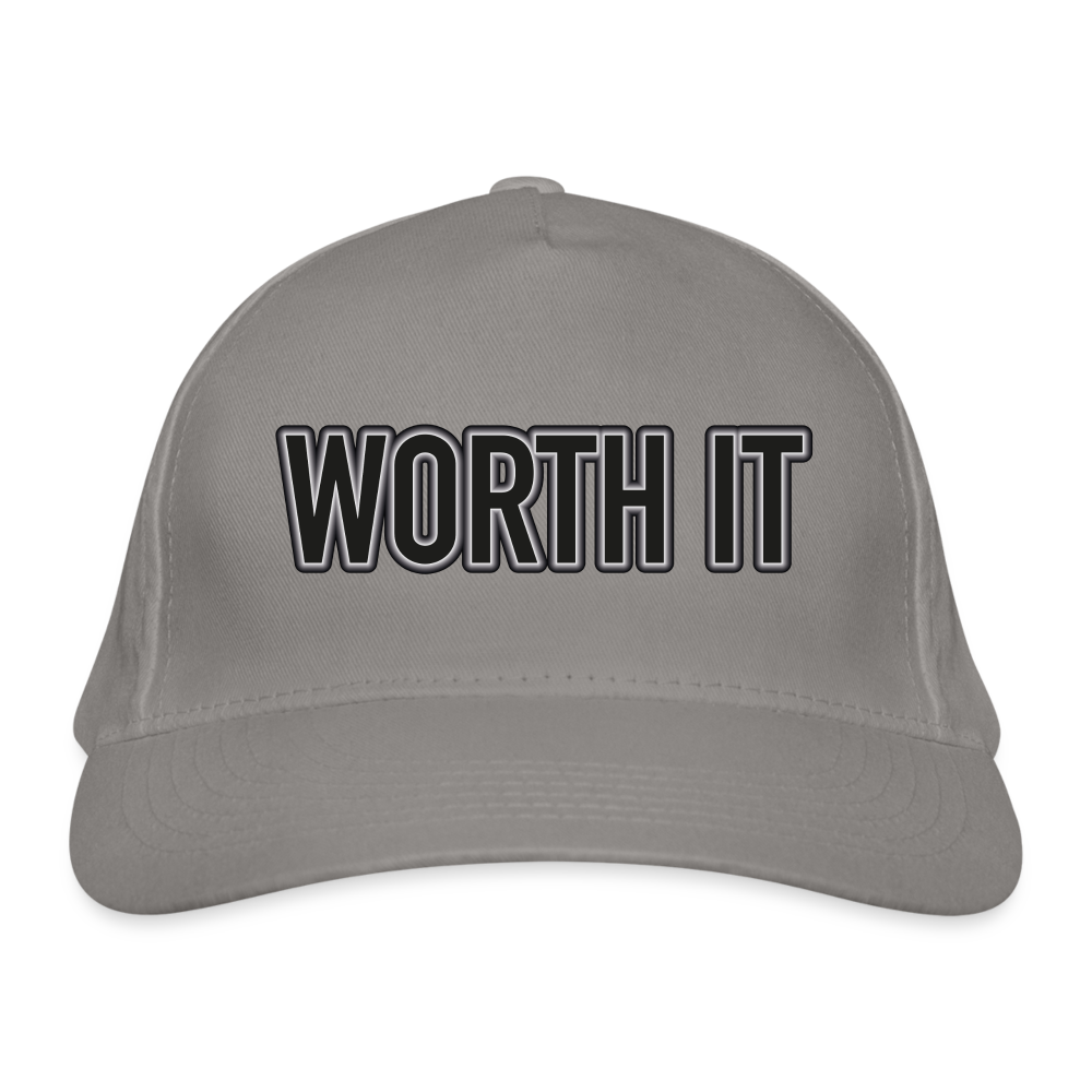 Worth it - Bio-Baseballkappe - Hellgrau