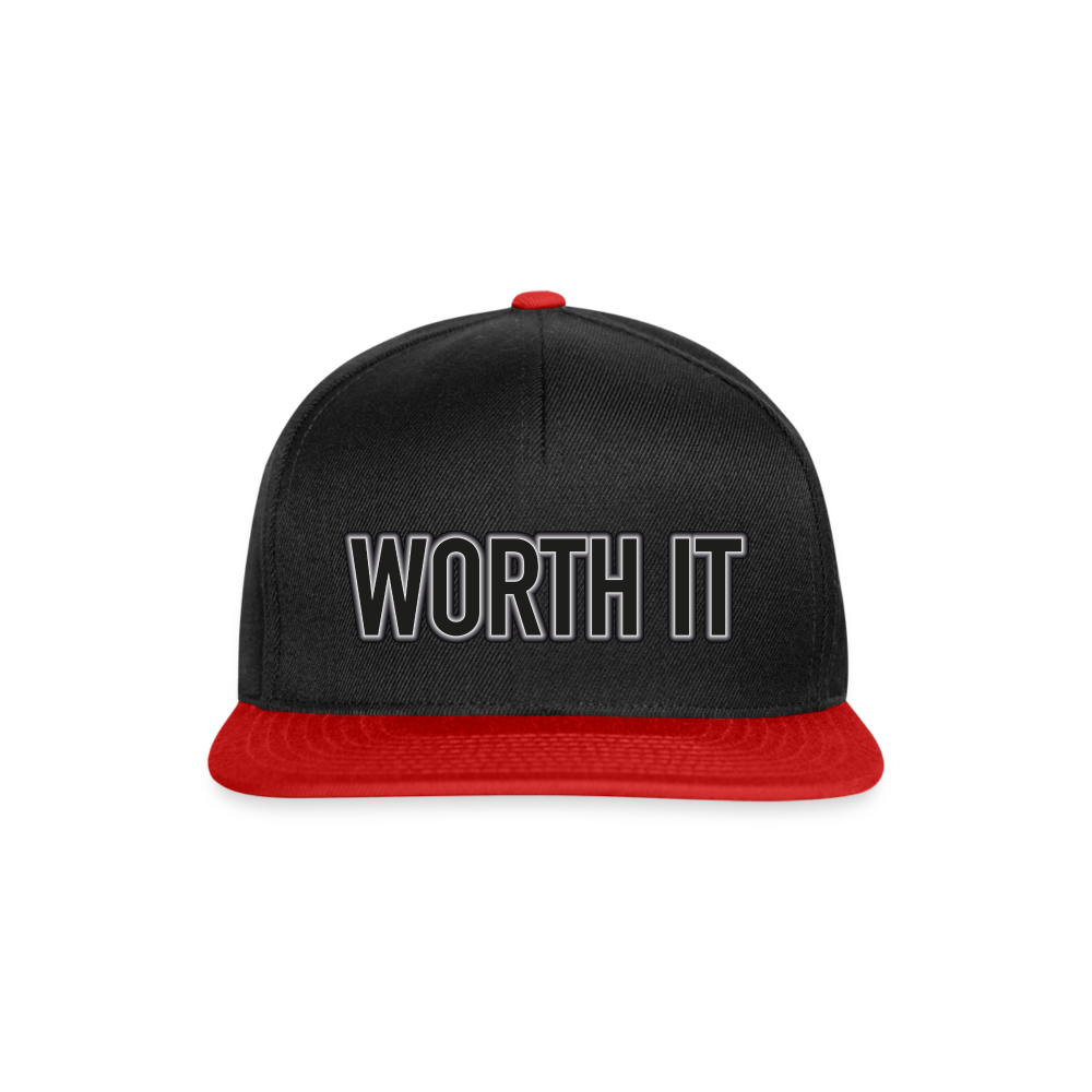 Worth it - Snapback Cap - Schwarz/Rot