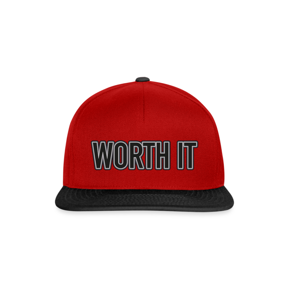 Worth it - Snapback Cap - Rot/Schwarz