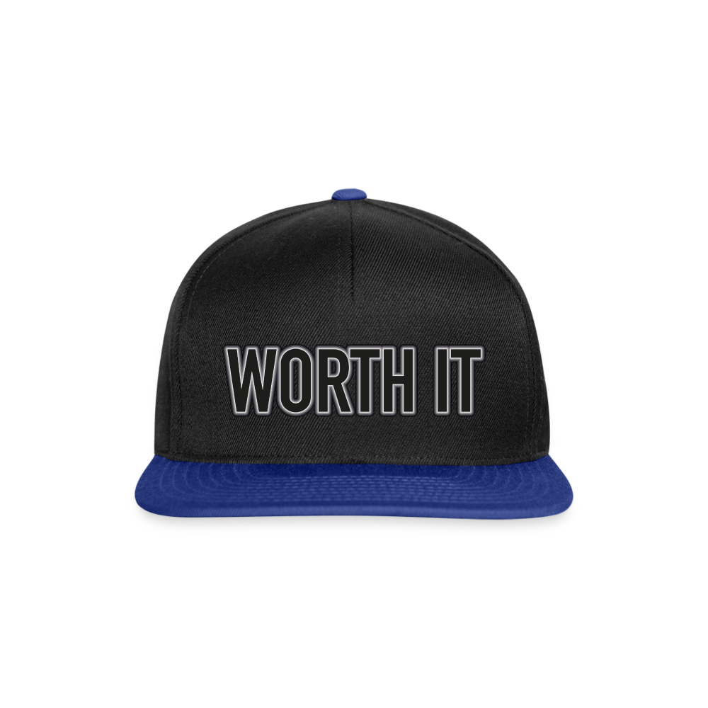 Worth it - Snapback Cap - Schwarz/Königsblau