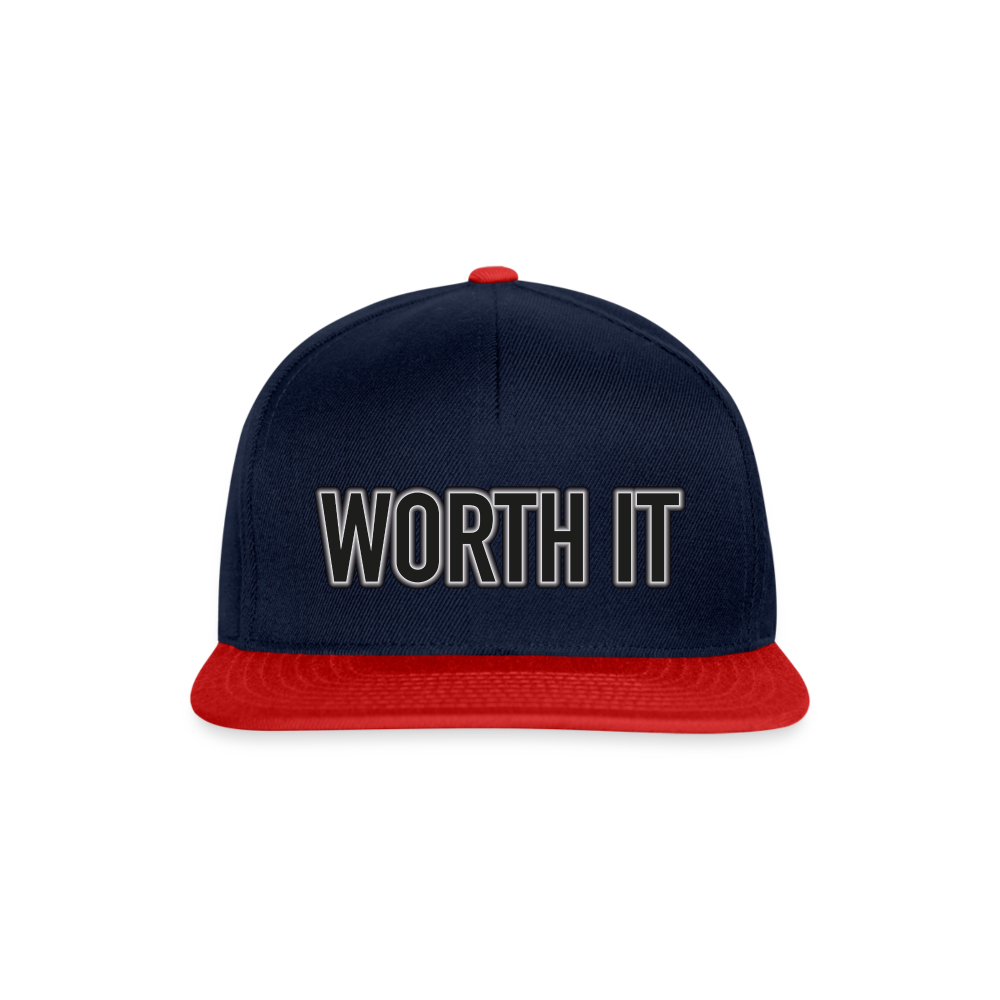 Worth it - Snapback Cap - Navy/Rot