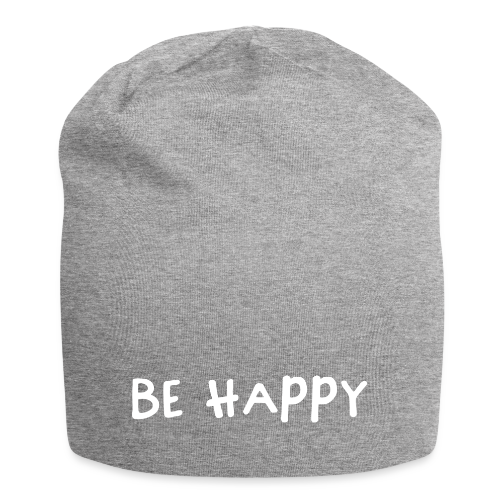 Be Happy - Jersey-Beanie - Grau meliert