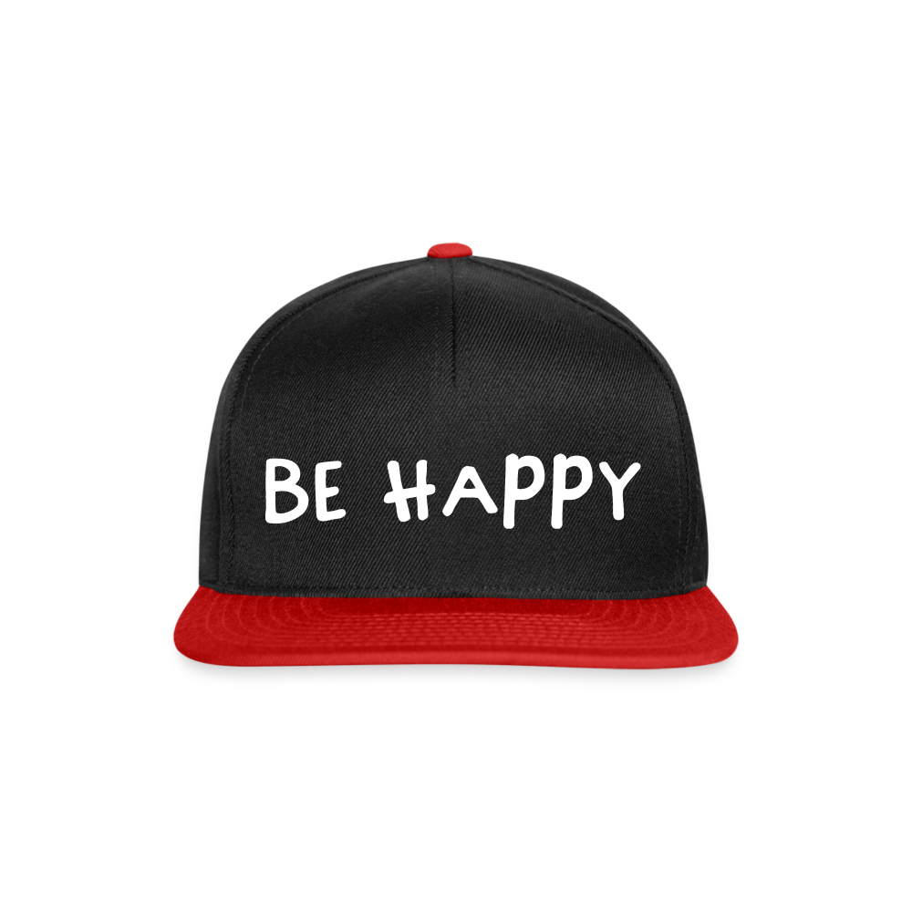 Be Happy - Snapback Cap - Schwarz/Rot