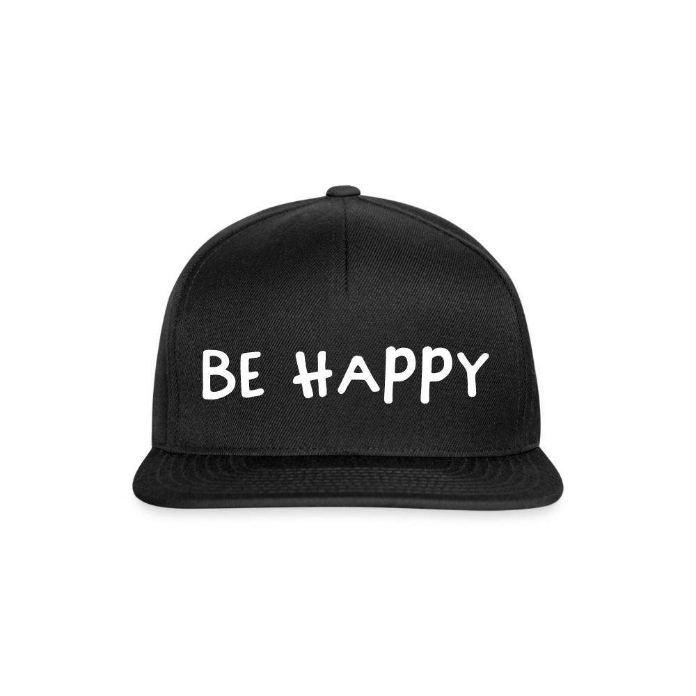 Be Happy - Snapback Cap - Schwarz/Schwarz