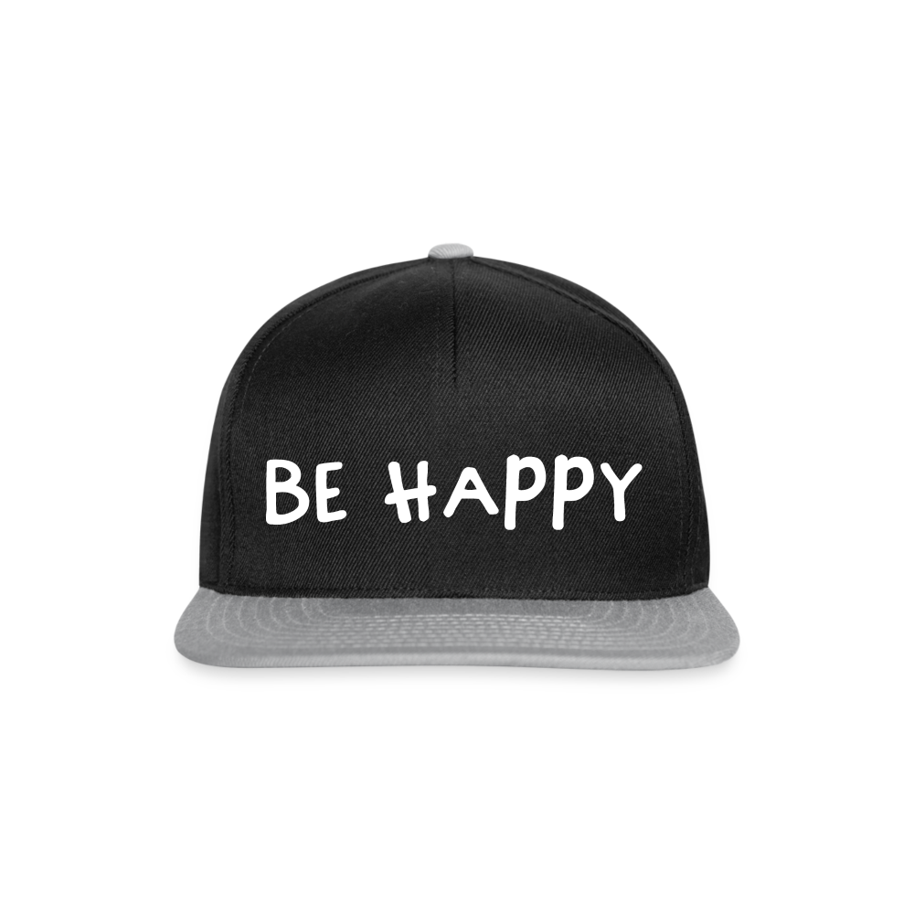 Be Happy - Snapback Cap - Schwarz/Grau