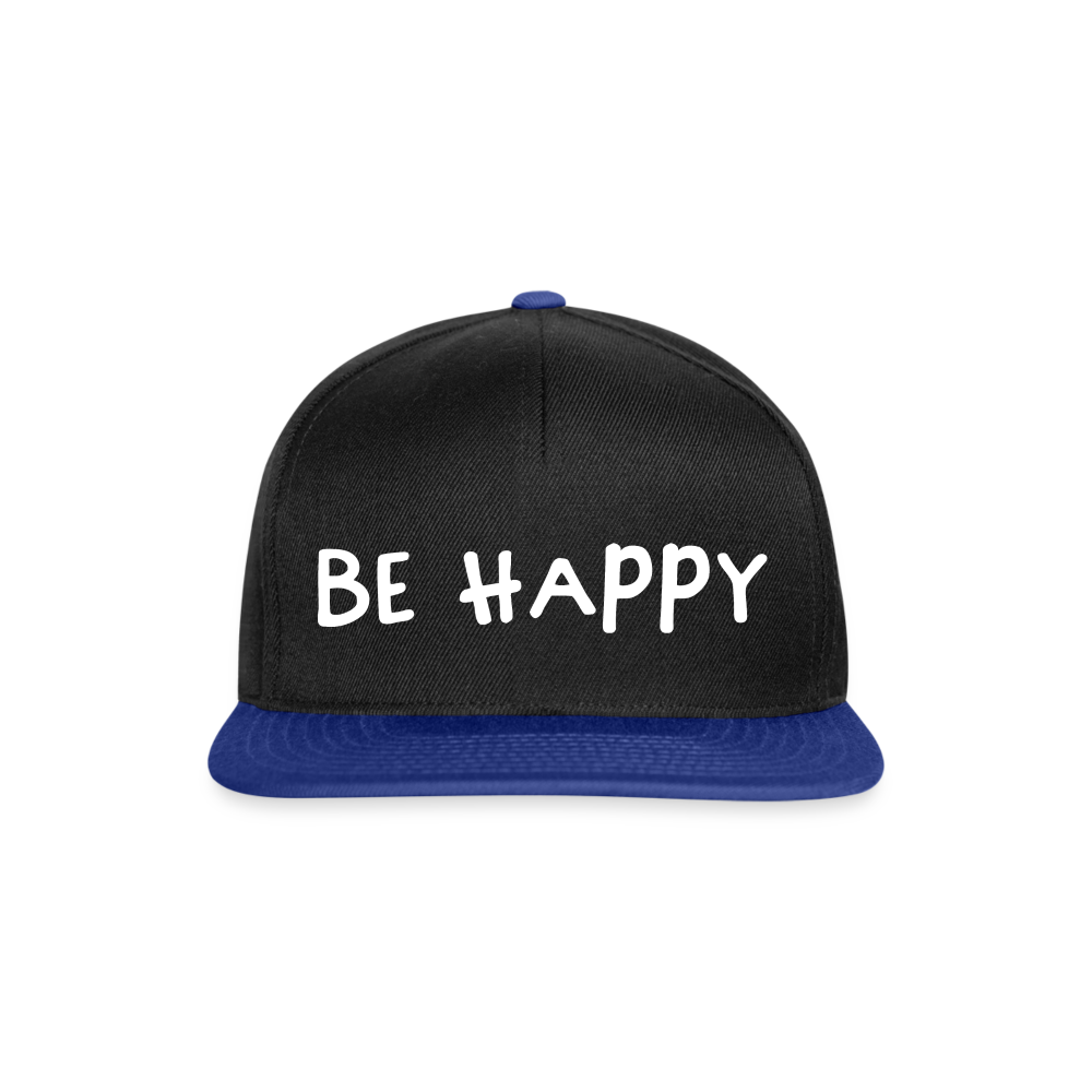 Be Happy - Snapback Cap - Schwarz/Königsblau