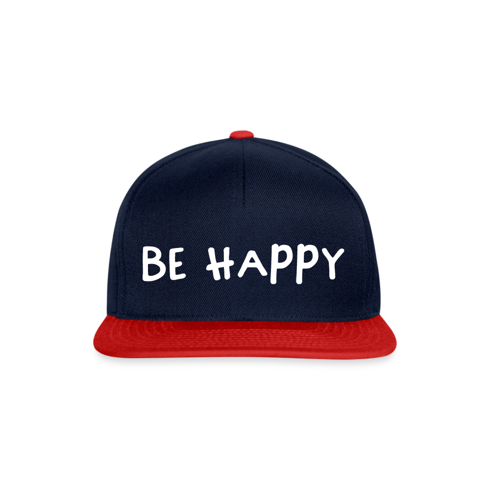 Be Happy - Snapback Cap - Navy/Rot