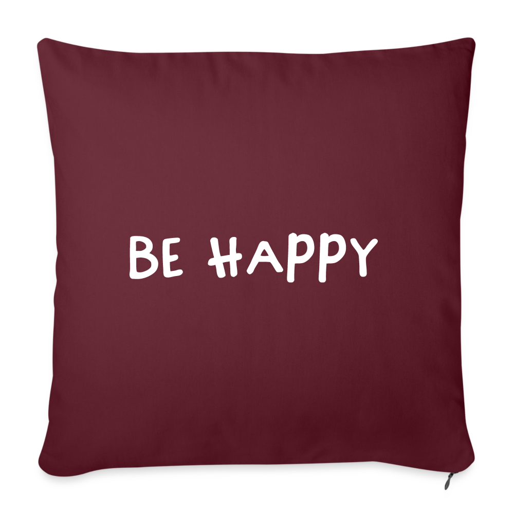 Be Happy - Sofakissen mit Füllung 44 x 44 cm - Burgunderrot