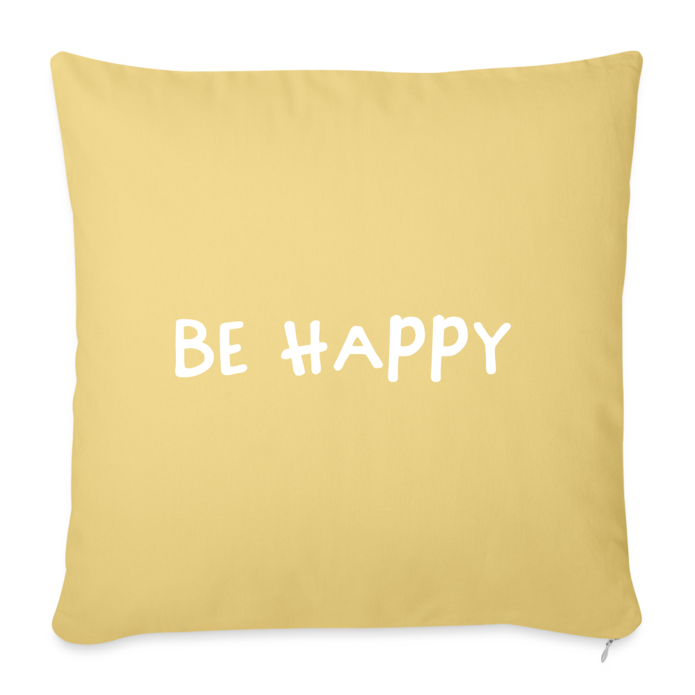 Be Happy - Sofakissen mit Füllung 44 x 44 cm - Hellgelb