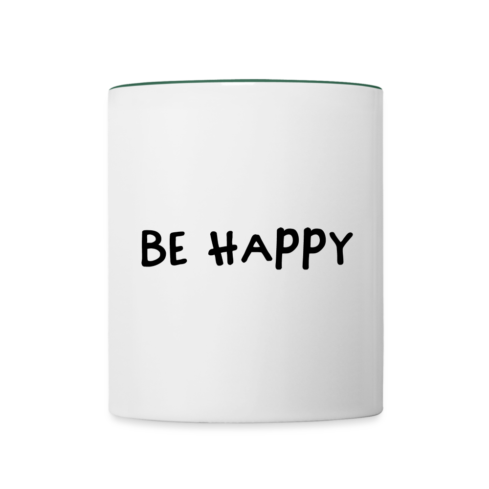 Be Happy - Tasse zweifarbig 325 ml - Weiß/Dunkelgrün