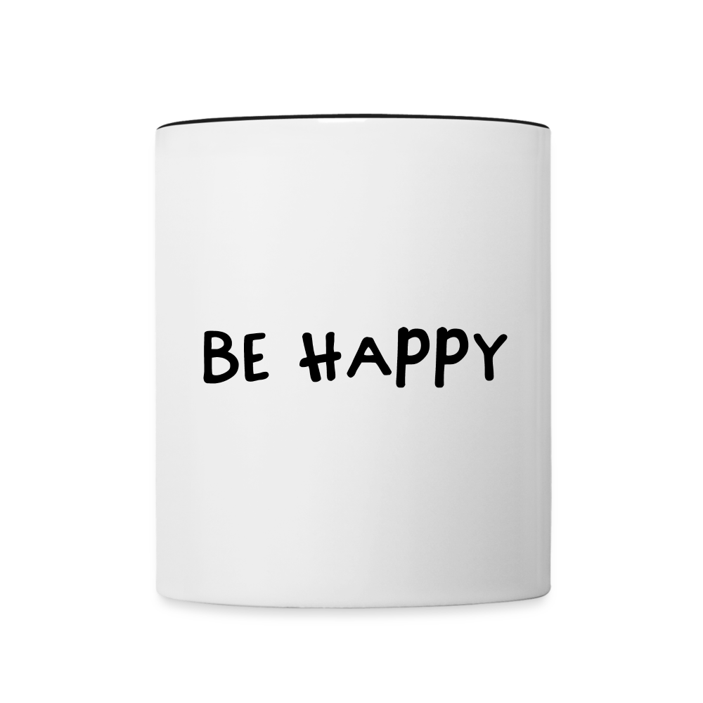 Be Happy - Tasse zweifarbig 325 ml - Weiß/Schwarz